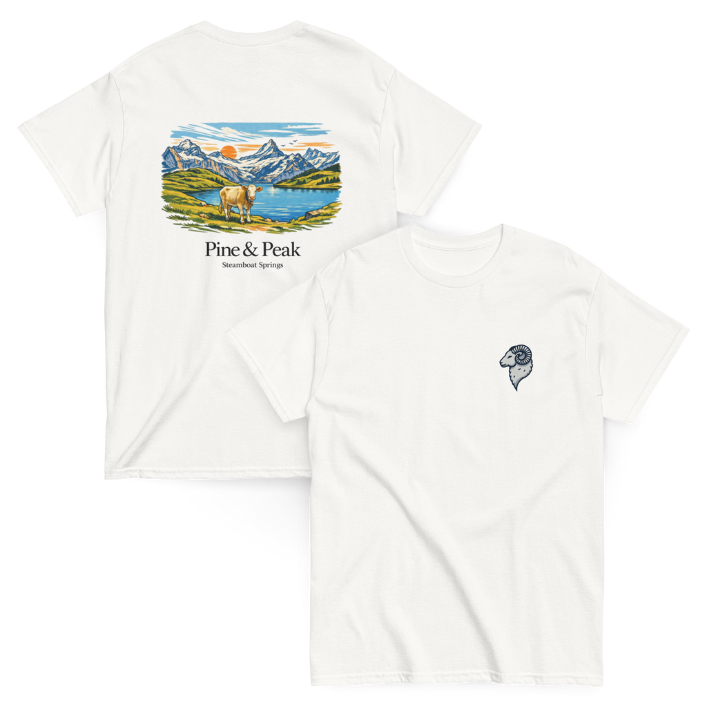Pine & Peak Cow in the Peaks T-shirt
